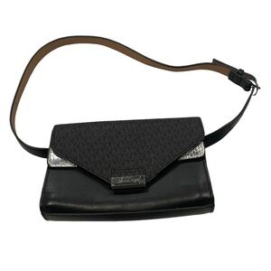 Michael Kors Funny pack belt Bag Black Silver  belt Sz( M)